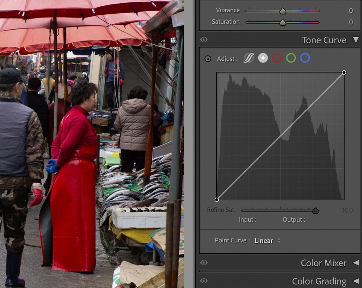 screenshot of color editing section in Lightroom Classic