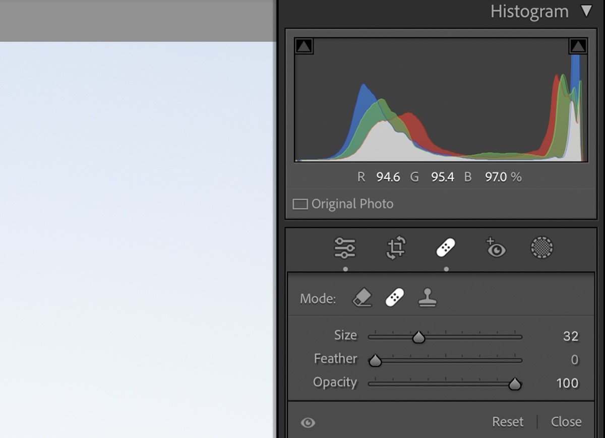 screenshot of a section of the lightroom classic interface