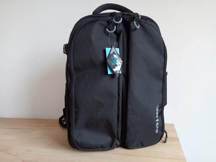 Front profile of the Gura Gear Kiboko V.2 camera backpack
