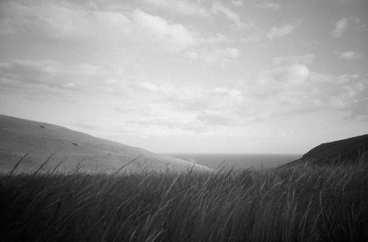 35mm film photo of a beach