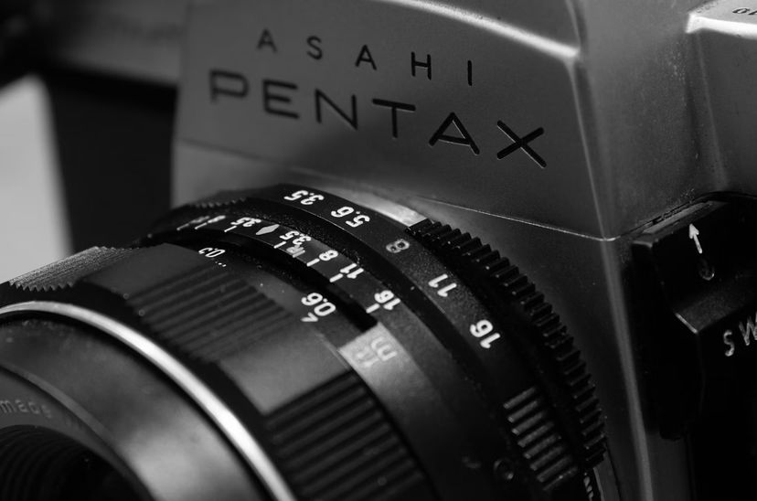 Close up of Pentax Camera and lens