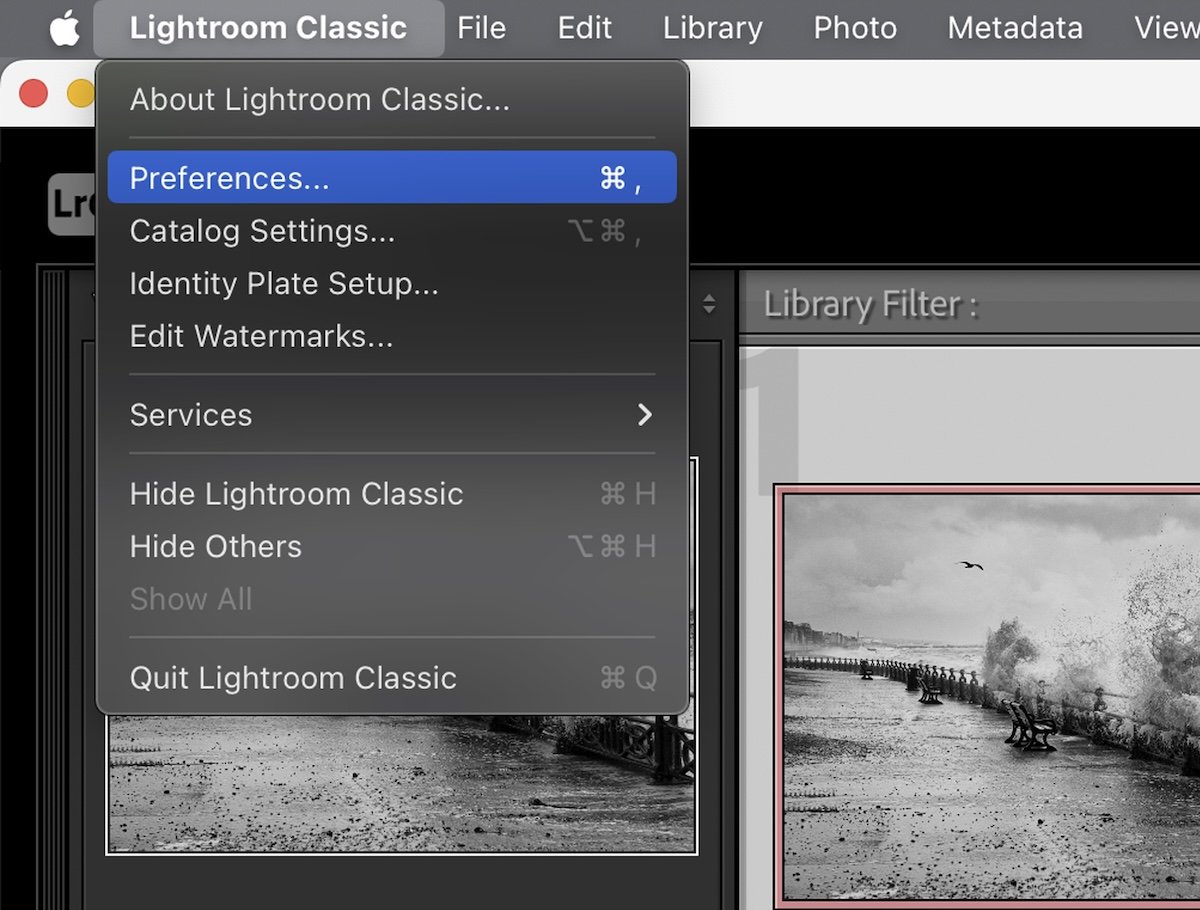 screenshot of lightroom file settings