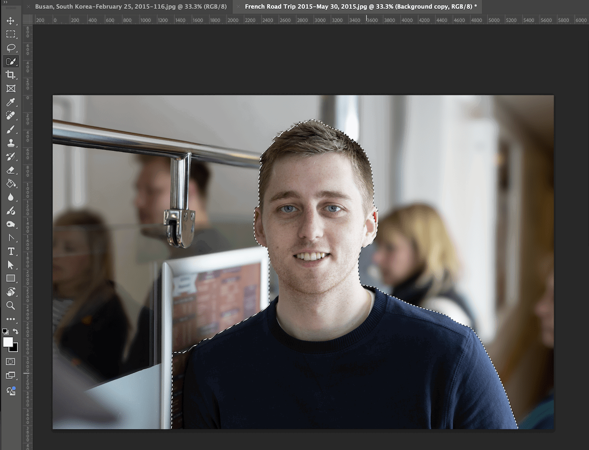 screenshot of portrait of man open in photoshop