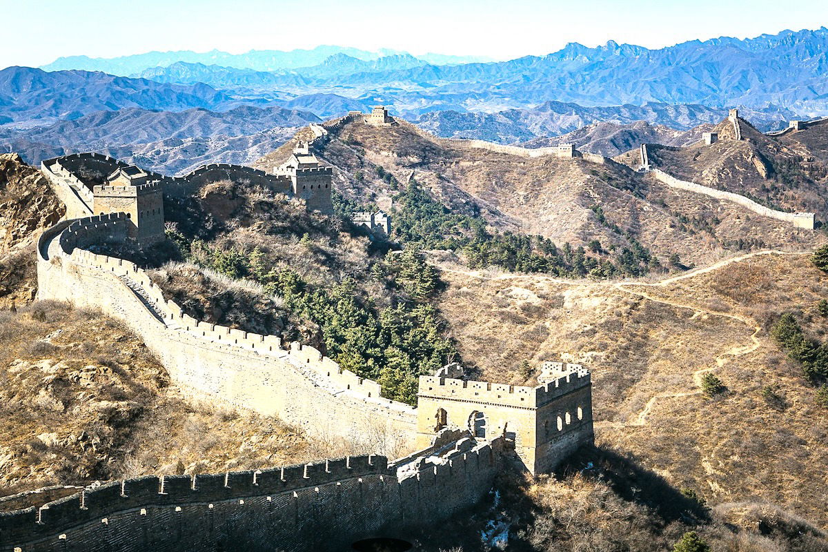 image of great wall of china edited on GIMP