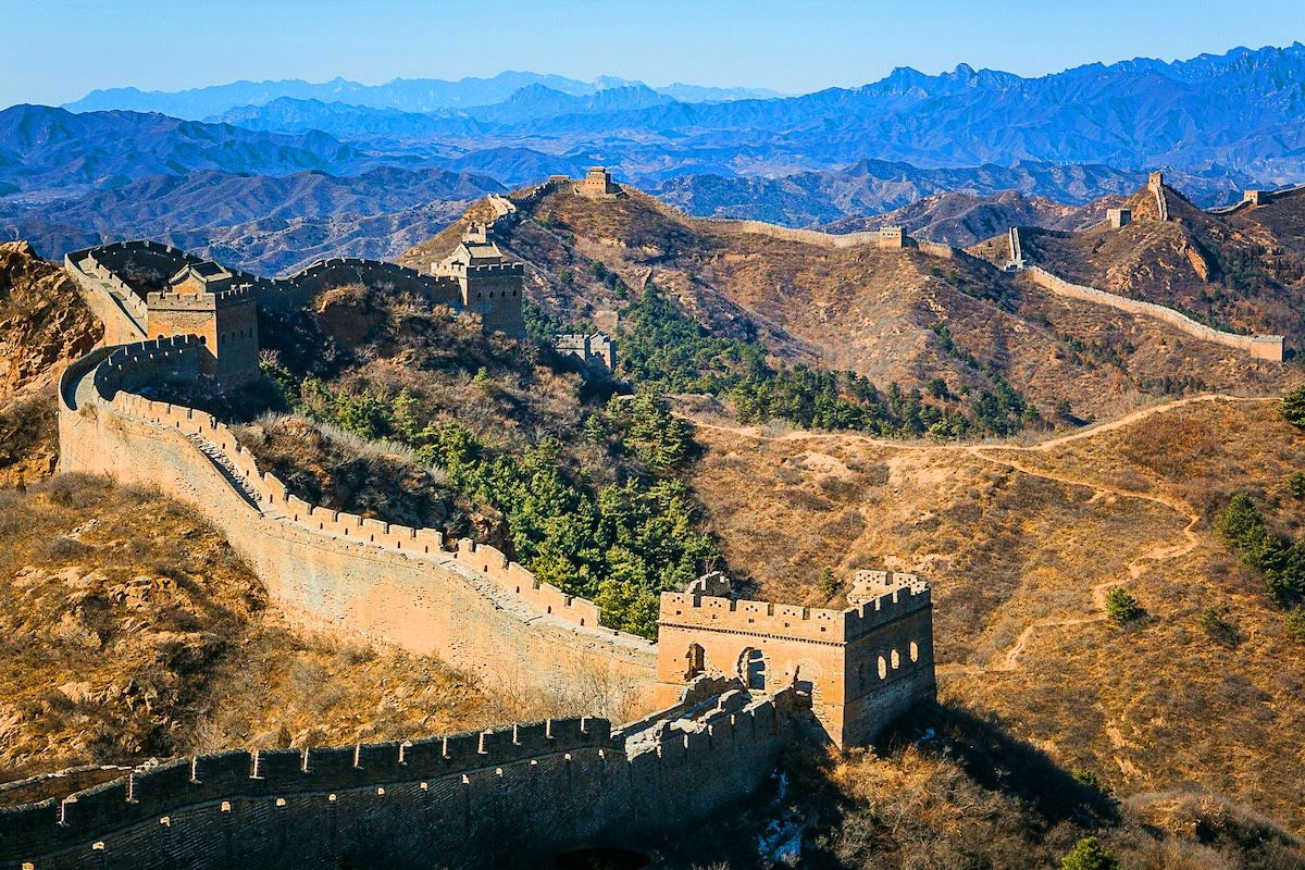 image of great wall of china with saturation edited on Photoshop