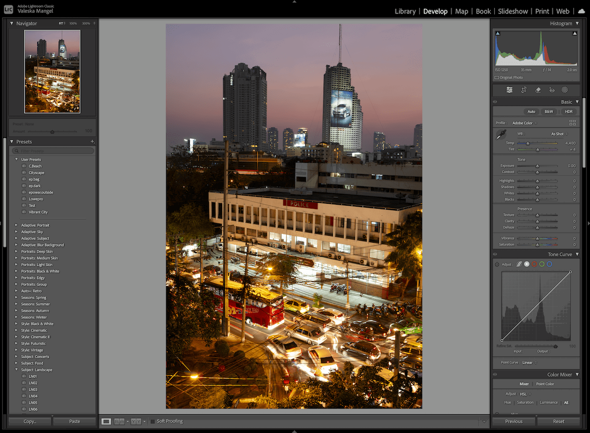 screenshot of lightroom edit interface