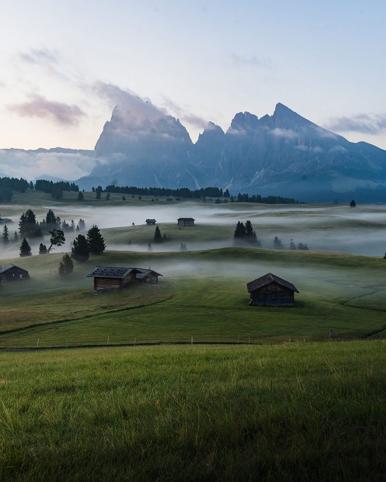 Misty landscape with mountains out yonder