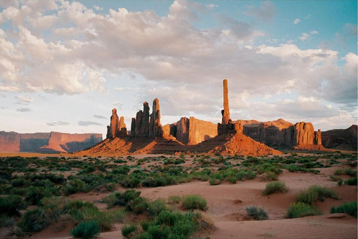 Rock monuments in desert