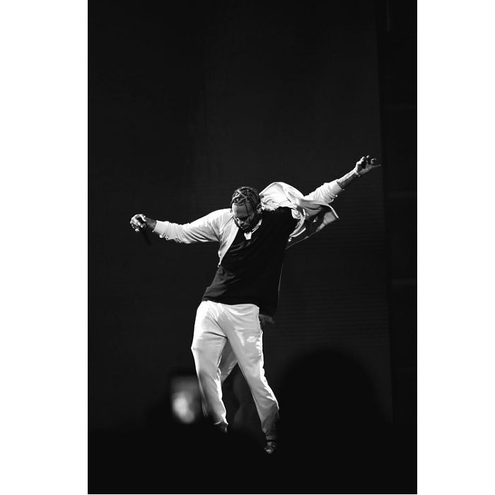 Black and white shot of man dancing