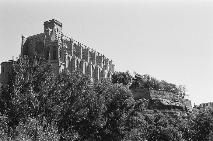 Image of church on a hill with 3.2 aspect ratio