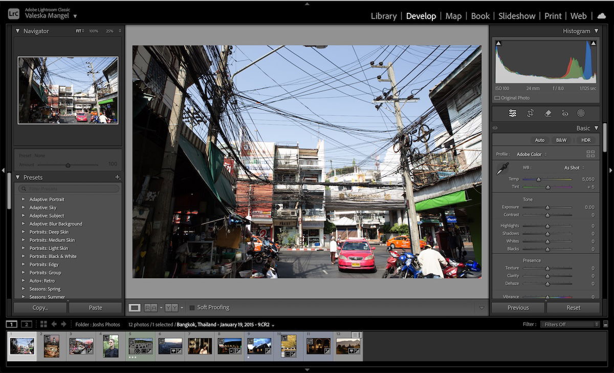 screenshot of lightroom classic interface