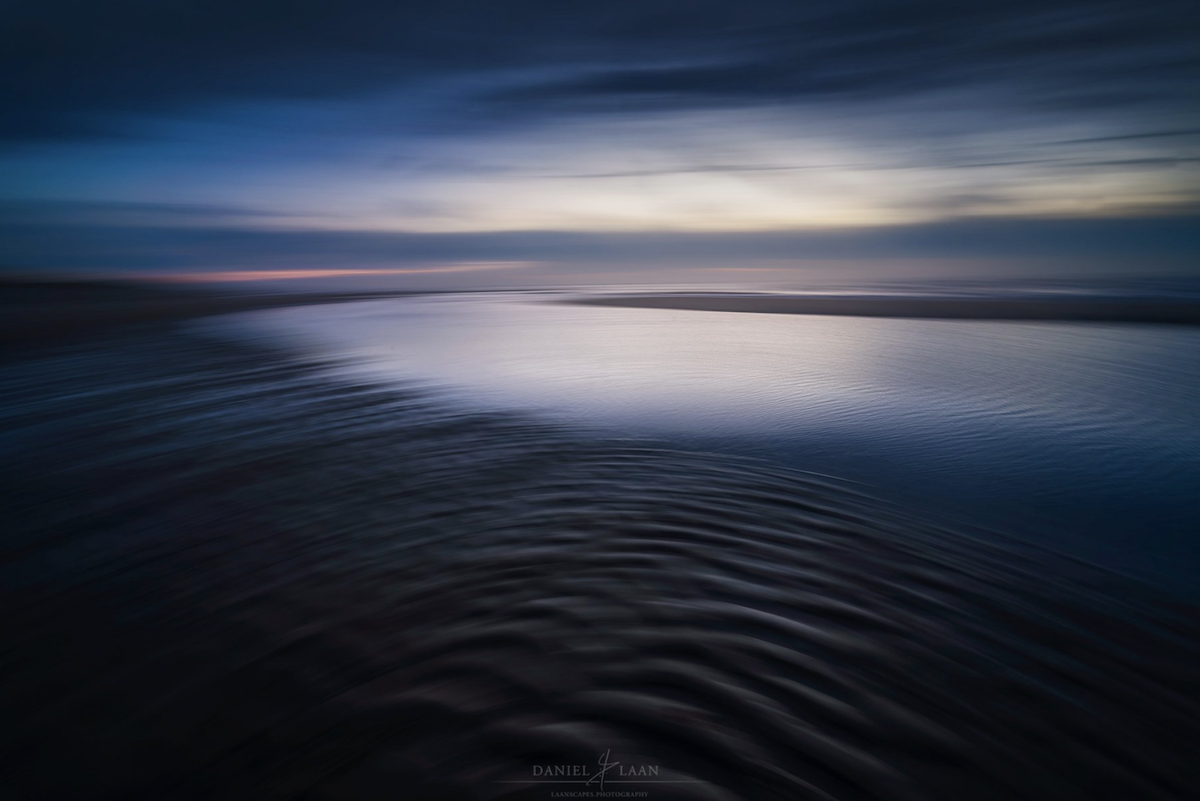 long exposure of sea at night